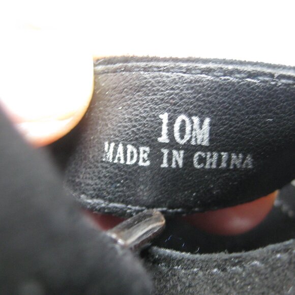 Beverly Feldman Lace-up, Peep toe caged heels, black, size 10M - Picture 12 of 12